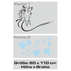 Wandaufkleber Wandtattoo Aufkleber Wand 2farbig Blumen Ranke Dekor Tattoo Musik Swing Noten Blüten Blumen Landschaft Rosen Liebe