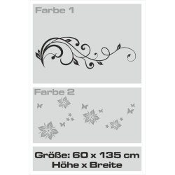 Wandaufkleber Wandtattoo Aufkleber Wand 2farbig Blumen Ranke Dekor Tattoo Musik Swing Noten Blüten Blumen Landschaft Rosen Liebe