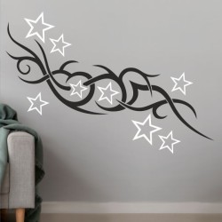 Wandaufkleber Wandtattoo Aufkleber Wand 2farbig Blumen Ranke Dekor Tattoo Musik Swing Noten Blüten Blumen Landschaft Rosen Liebe