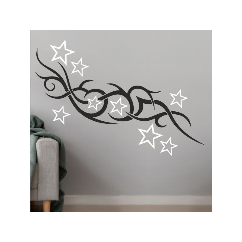 Wandaufkleber Wandtattoo Aufkleber Wand 2farbig Blumen Ranke Dekor Tattoo Musik Swing Noten Blüten Blumen Landschaft Rosen Liebe