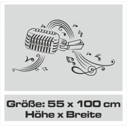Wandaufkleber Wandtattoo Musik Bass Gitarre Sound Music Rock your Life Noten Notenschlüssel Kopfhörer DJ Totenkopf Disco Melodie