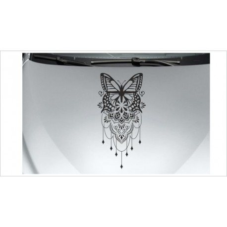 Mandala Schmetterling Aufkleber Auto Car Ornament Tattoo Orient Tribal Dekor