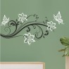 Wandaufkleber Wandtattoo Aufkleber Wand 2farbig Blumen Ranke Dekor Tattoo Musik Swing Noten Blüten Blumen Landschaft Rosen Liebe