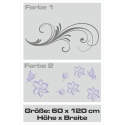 Wandaufkleber Wandtattoo Aufkleber Wand 2farbig Blumen Ranke Dekor Tattoo Musik Swing Noten Blüten Blumen Landschaft Rosen Liebe