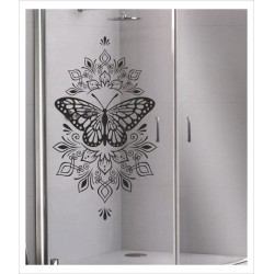 Glas Dekor Mandala Schmetterling Orient orientalisches Muster Dekor Tattoo Aufkleber Sticker