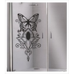 Glas Dekor Mandala Schmetterling Orient orientalisches Muster Dekor Tattoo Aufkleber Sticker