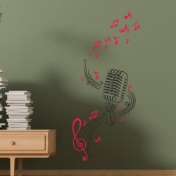 Wandaufkleber Wandtattoo Aufkleber Wand 2farbig Blumen Ranke Dekor Tattoo Musik Swing Noten Blüten Blumen Landschaft Rosen Liebe