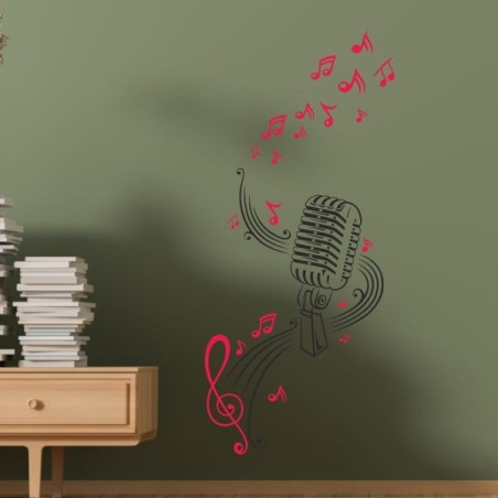 Wandaufkleber Wandtattoo Aufkleber Wand 2farbig Blumen Ranke Dekor Tattoo Musik Swing Noten Blüten Blumen Landschaft Rosen Liebe