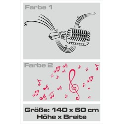 Wandaufkleber Wandtattoo Aufkleber Wand 2farbig Blumen Ranke Dekor Tattoo Musik Swing Noten Blüten Blumen Landschaft Rosen Liebe