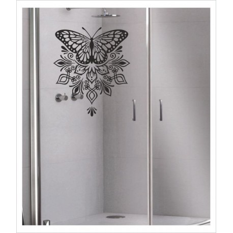 Glas Dekor Mandala Schmetterling Orient orientalisches Muster Dekor Tattoo Aufkleber Sticker