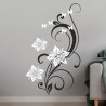 Wandaufkleber Wandtattoo Aufkleber Wand 2farbig Blumen Ranke Dekor Tattoo Musik Swing Noten Blüten Blumen Landschaft Rosen Liebe