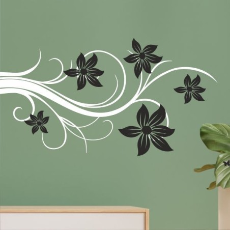 Wandaufkleber Wandtattoo Aufkleber Wand 2farbig Blumen Ranke Dekor Tattoo Musik Swing Noten Blüten Blumen Landschaft Rosen Liebe