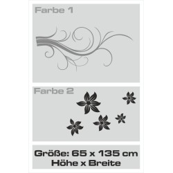 Wandaufkleber Wandtattoo Aufkleber Wand 2farbig Blumen Ranke Dekor Tattoo Musik Swing Noten Blüten Blumen Landschaft Rosen Liebe