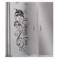 Glas Dekor Aufkleber Wellness Oase Delphin Delfin  Tattoo Fenster, Lack & Glas