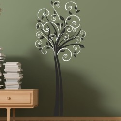 Wandaufkleber Wandtattoo Aufkleber Wand 2farbig Blumen Ranke Dekor Tattoo Musik Swing Noten Blüten Blumen Landschaft Rosen Liebe