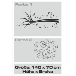 Wandaufkleber Wandtattoo Aufkleber Wand 2farbig Blumen Ranke Dekor Tattoo Musik Swing Noten Blüten Blumen Landschaft Rosen Liebe