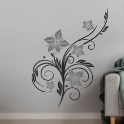 Wandaufkleber Wandtattoo Aufkleber Wand 2farbig Blumen Ranke Dekor Tattoo Musik Swing Noten Blüten Blumen Landschaft Rosen Liebe