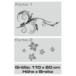 Wandaufkleber Wandtattoo Aufkleber Wand 2farbig Blumen Ranke Dekor Tattoo Musik Swing Noten Blüten Blumen Landschaft Rosen Liebe