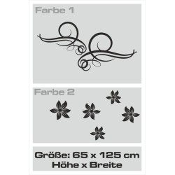 Wandaufkleber Wandtattoo Aufkleber Wand 2farbig Blumen Ranke Dekor Tattoo Musik Swing Noten Blüten Blumen Landschaft Rosen Liebe