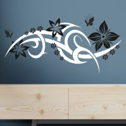 Wandaufkleber Wandtattoo Aufkleber Wand 2farbig Blumen Ranke Dekor Tattoo Musik Swing Noten Blüten Blumen Landschaft Rosen Liebe