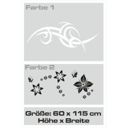 Wandaufkleber Wandtattoo Aufkleber Wand 2farbig Blumen Ranke Dekor Tattoo Musik Swing Noten Blüten Blumen Landschaft Rosen Liebe