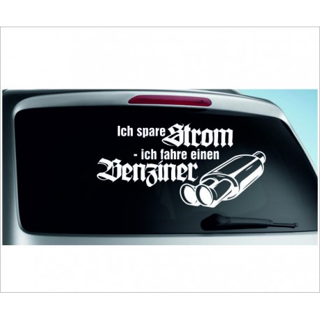 Verbrenner Diesel Benzin Strom sparen Aufkleber Auto Car Stye Tattoo Heckscheibe Lack & Glas