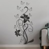Wandaufkleber Wandtattoo Aufkleber Wand 2farbig Blumen Ranke Dekor Tattoo Musik Swing Noten Blüten Blumen Landschaft Rosen Liebe