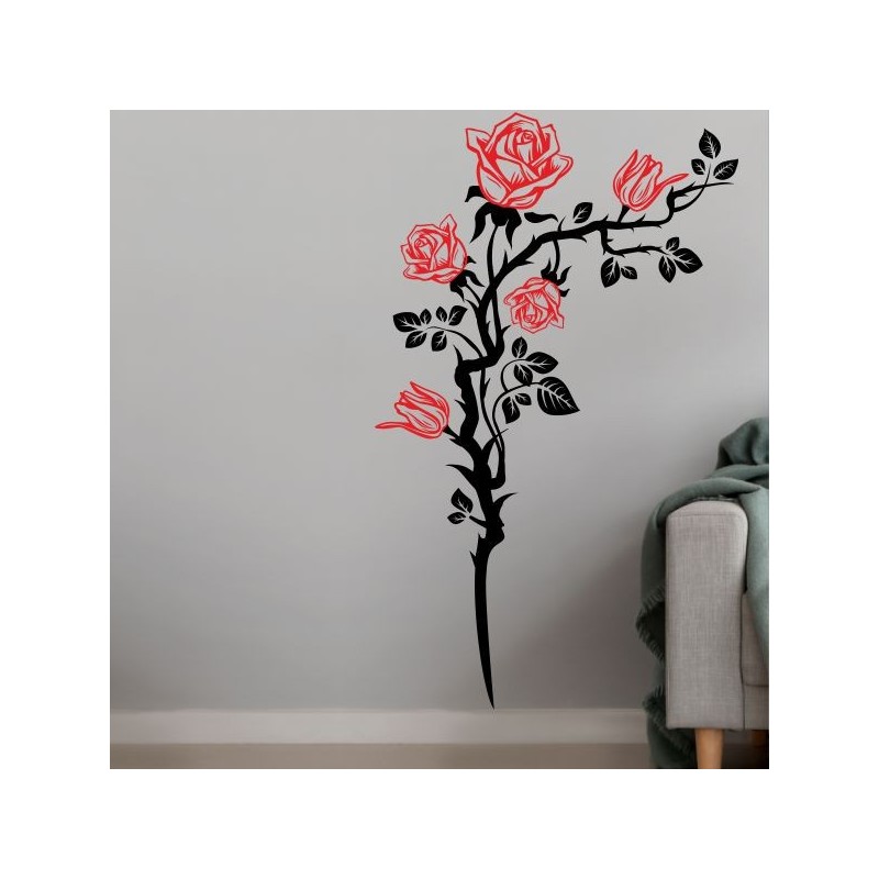 Wandaufkleber Wandtattoo Aufkleber Wand 2farbig Blumen Ranke Dekor Tattoo Musik Swing Noten Blüten Blumen Landschaft Rosen Liebe