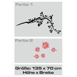 Wandaufkleber Wandtattoo Aufkleber Wand 2farbig Blumen Ranke Dekor Tattoo Musik Swing Noten Blüten Blumen Landschaft Rosen Liebe