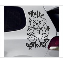 Teddy Bär Bear why so serious Joker zerstört Tribal Aufkleber Auto Car Stye Tattoo Heckscheibe Lack & Glas