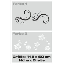 Wandaufkleber Wandtattoo Aufkleber Wand 2farbig Blumen Ranke Dekor Tattoo Musik Swing Noten Blüten Blumen Landschaft Rosen Liebe