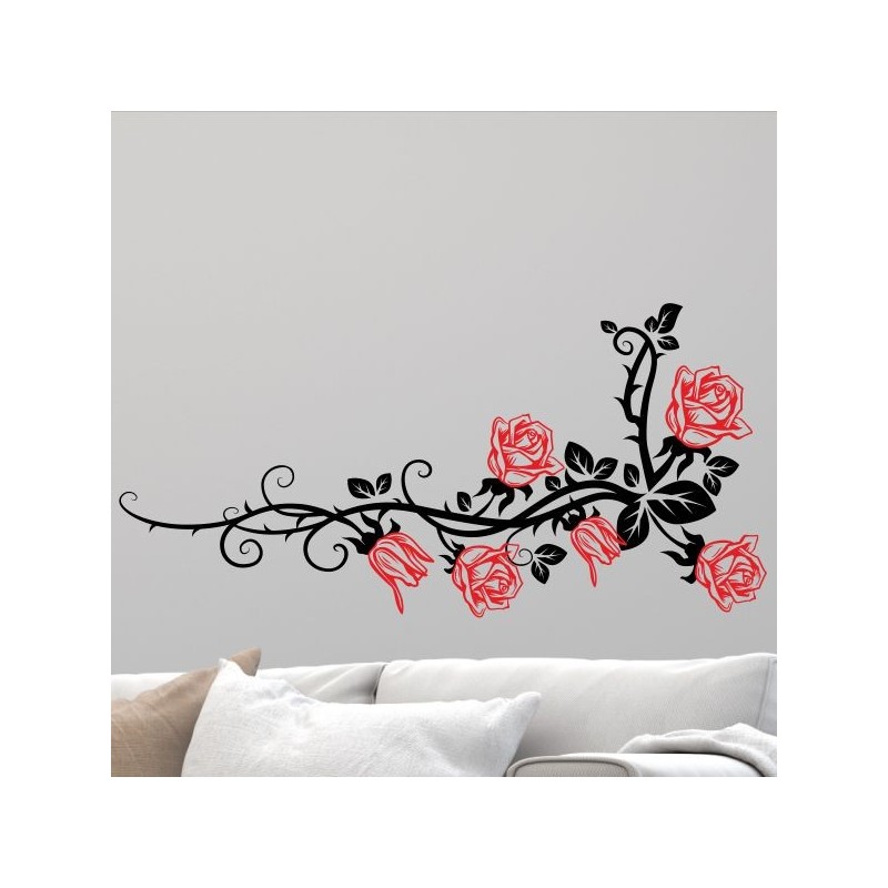 Wandaufkleber Wandtattoo Aufkleber Wand 2farbig Blumen Ranke Dekor Tattoo Musik Swing Noten Blüten Blumen Landschaft Rosen Liebe