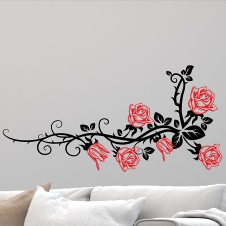 Wandaufkleber Wandtattoo Aufkleber Wand 2farbig Blumen Ranke Dekor Tattoo Musik Swing Noten Blüten Blumen Landschaft Rosen Liebe