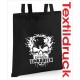 Stoffbeutel Ich hasse einkaufen Skull Totenkopf Baumwolltasche Bio Tasche bedruckt Jute Aufdruck lange Hänkel