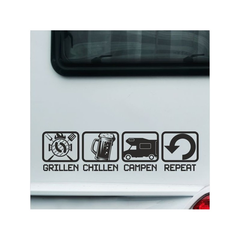 Aufkleber Wohnmobil Wohnwagen Reise Camping Auto Reisemobil Möwe Meer Kompass Globus Strand Palme Urlaub Spruch Familie Zuhause