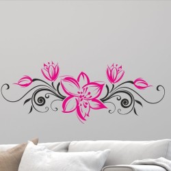 Wandaufkleber Wandtattoo Aufkleber Wand 2farbig Blumen Ranke Dekor Tattoo Musik Swing Noten Blüten Blumen Landschaft Rosen Liebe