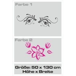 Wandaufkleber Wandtattoo Aufkleber Wand 2farbig Blumen Ranke Dekor Tattoo Musik Swing Noten Blüten Blumen Landschaft Rosen Liebe