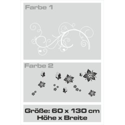 Wandaufkleber Wandtattoo Aufkleber Wand 2farbig Blumen Ranke Dekor Tattoo Musik Swing Noten Blüten Blumen Landschaft Rosen Liebe