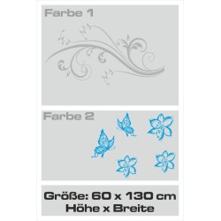 Wandaufkleber Wandtattoo Aufkleber Wand 2farbig Blumen Ranke Dekor Tattoo Musik Swing Noten Blüten Blumen Landschaft Rosen Liebe