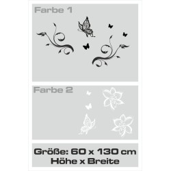 Wandaufkleber Wandtattoo Aufkleber Wand 2farbig Blumen Ranke Dekor Tattoo Musik Swing Noten Blüten Blumen Landschaft Rosen Liebe