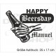 Stoffbeutel Baumwolltasche Happy Beersday Bier Party  Bio Shopping Beutel Einkauf Tasche Sack bedruckt Jute Aufdruck