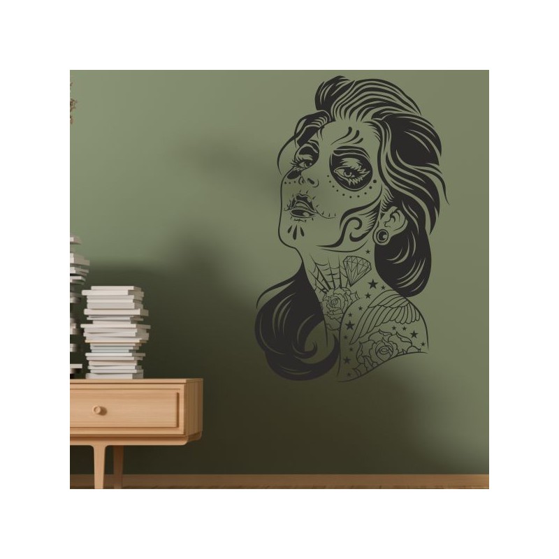 Wandaufkleber Wandtattoo Sprüche Vintage Sugar Skull Bulli Bus Familie Endlosschleife Mandala Buddha Drache Liebe Faultier