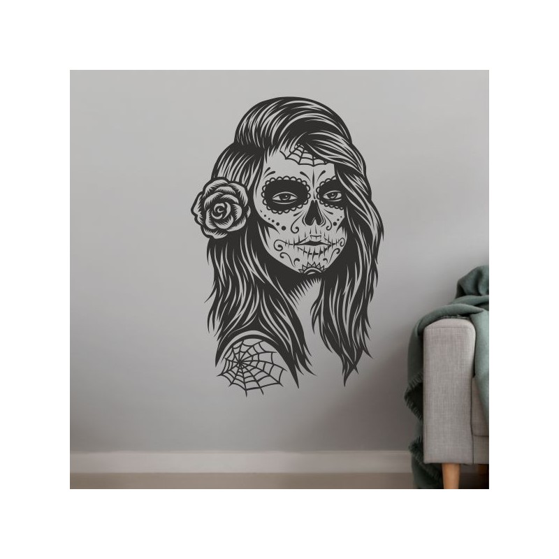 Wandaufkleber Wandtattoo Sprüche Vintage Sugar Skull Bulli Bus Familie Endlosschleife Mandala Buddha Drache Liebe Faultier