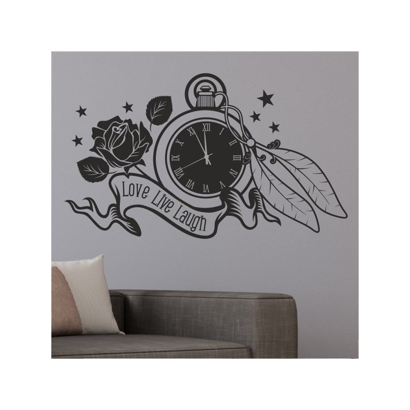 Wandaufkleber Wandtattoo Sprüche Vintage Sugar Skull Bulli Bus Familie Endlosschleife Mandala Buddha Drache Liebe Faultier