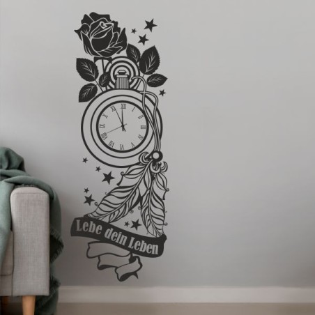 Wandaufkleber Wandtattoo Sprüche Vintage Sugar Skull Bulli Bus Familie Endlosschleife Mandala Buddha Drache Liebe Faultier