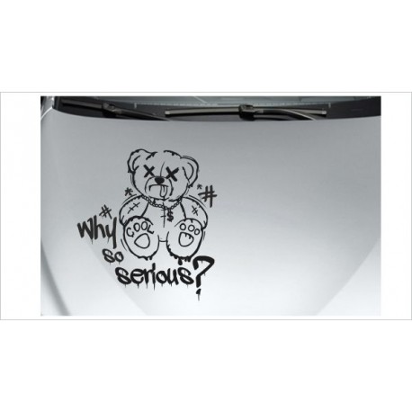 Teddy Bär Bear why so serious Joker zerstört Tribal Aufkleber Auto Car Stye Tattoo Heckscheibe Lack & Glas