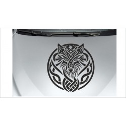 Odin Wölfe Wolf Kreis Thors Hammer Aufkleber Auto Car Style Tattoo Autoaufkleber