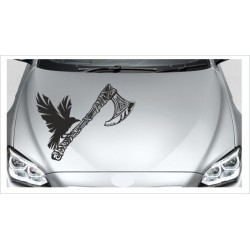 Odin Wikinger Nordic Viking Rabe Krähe Axt Aufkleber Auto Car Style Tattoo Autoaufkleber