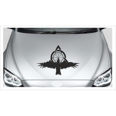 Odin Wikinger Nordic Viking Rabe Krähe Runen Aufkleber Auto Car Style Tattoo Autoaufkleber