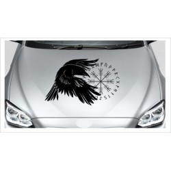 Odin Wikinger Nordic Viking Rabe Krähe Runen Aufkleber Auto Car Style Tattoo Autoaufkleber